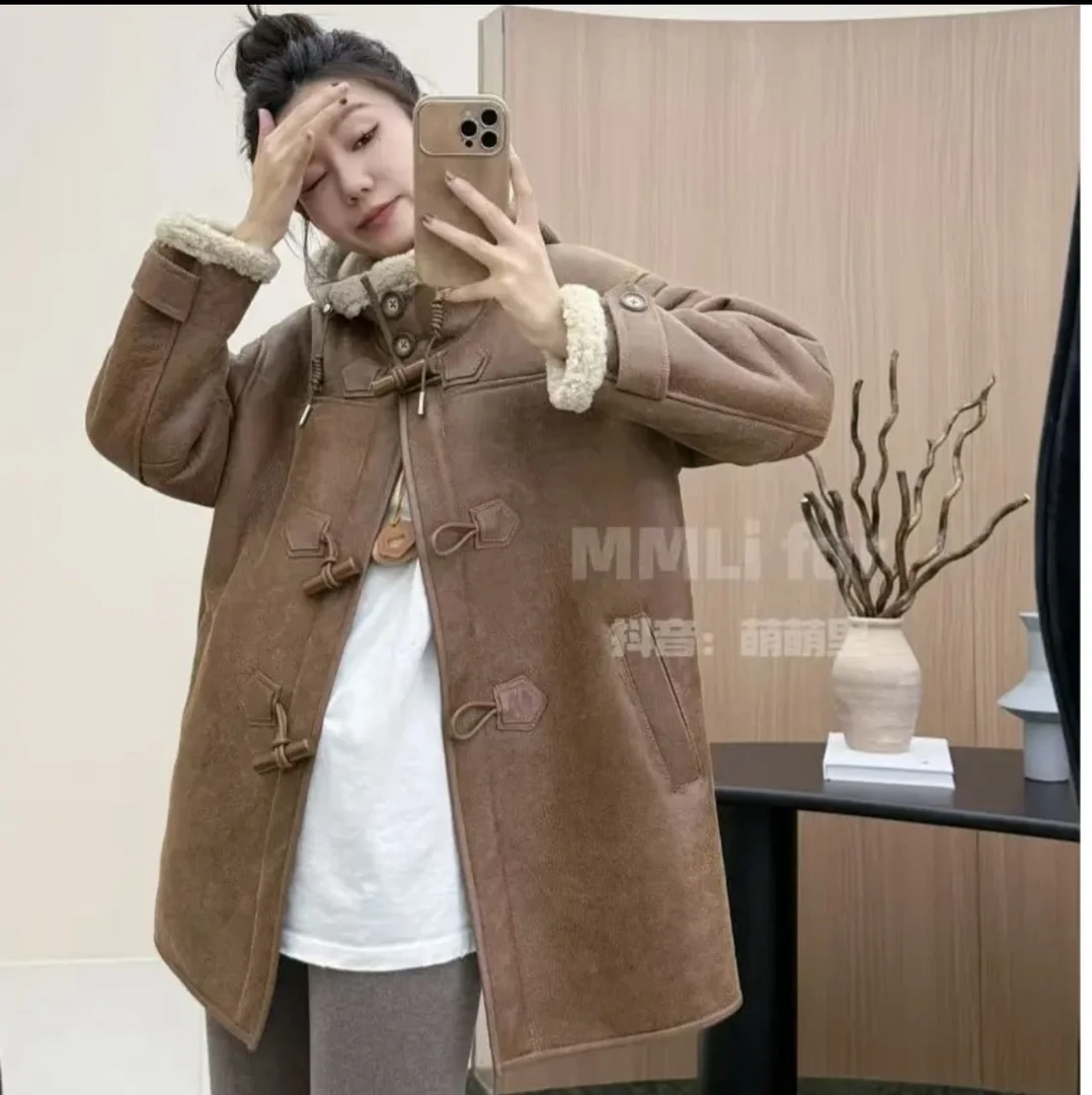 海宁2024新款爆款皮毛一体外套女士羊羔绒真皮草高端加厚皮衣外套