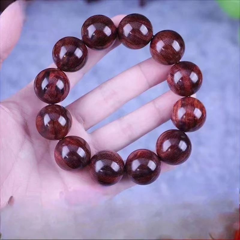 精品海南黄花梨2.0矿山料黄金底虎皮纹圆珠手串多样性发货海黄