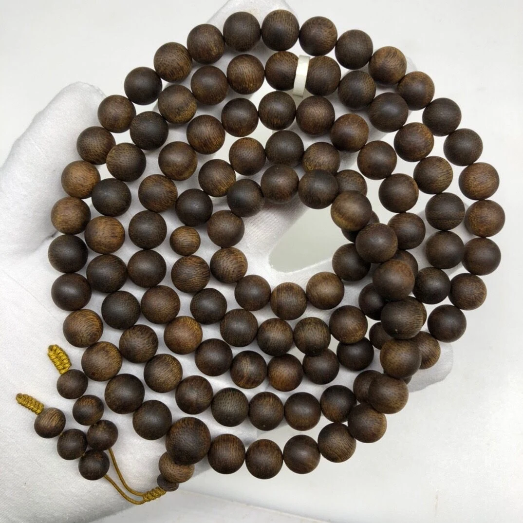 增香沉香木保正宗海南沉香莺歌黄楠手串0.8/108念珠圆珠男女手串