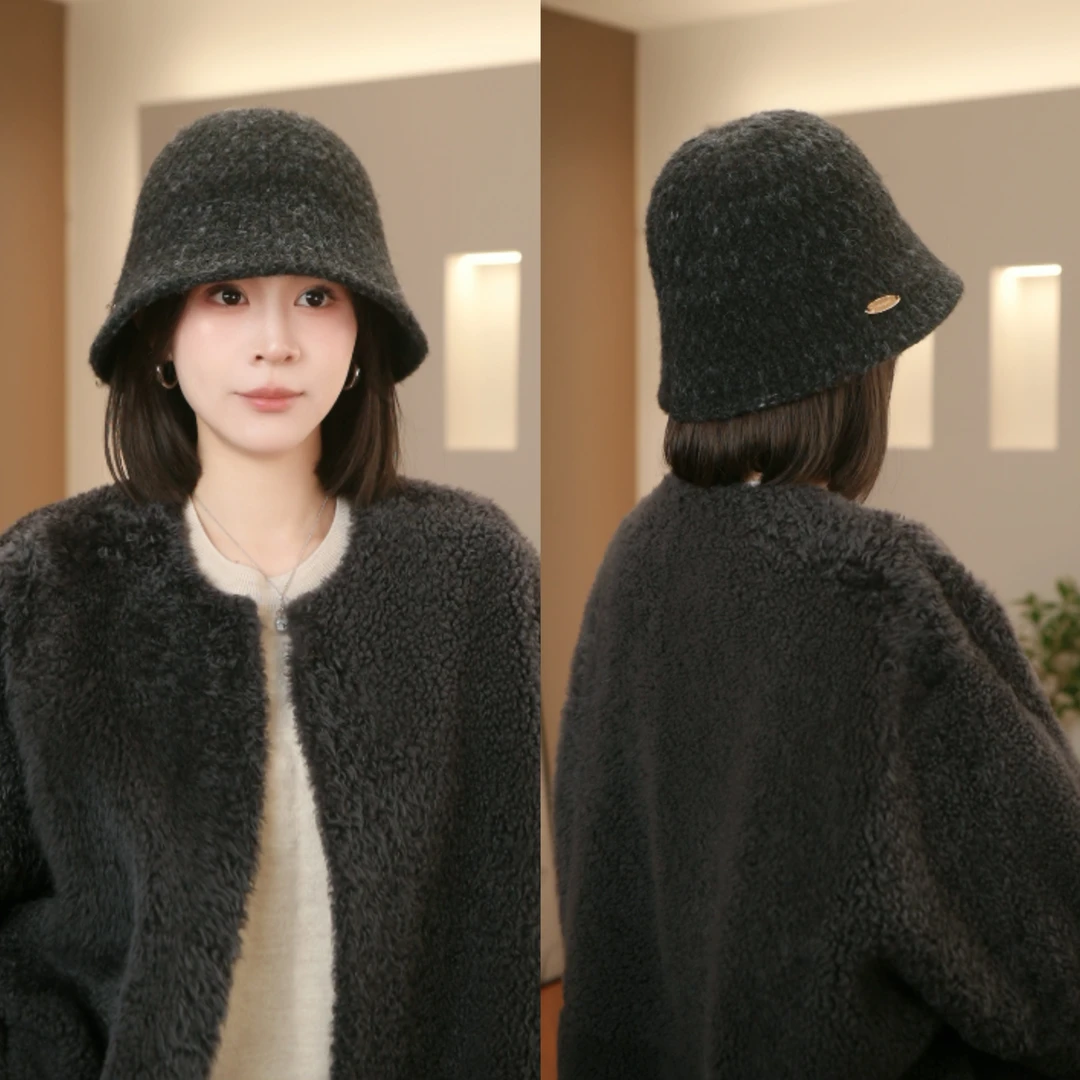 太一“高定款”秋冬休闲针织渔夫帽素颜遮脸显脸小保暖高级感盆帽