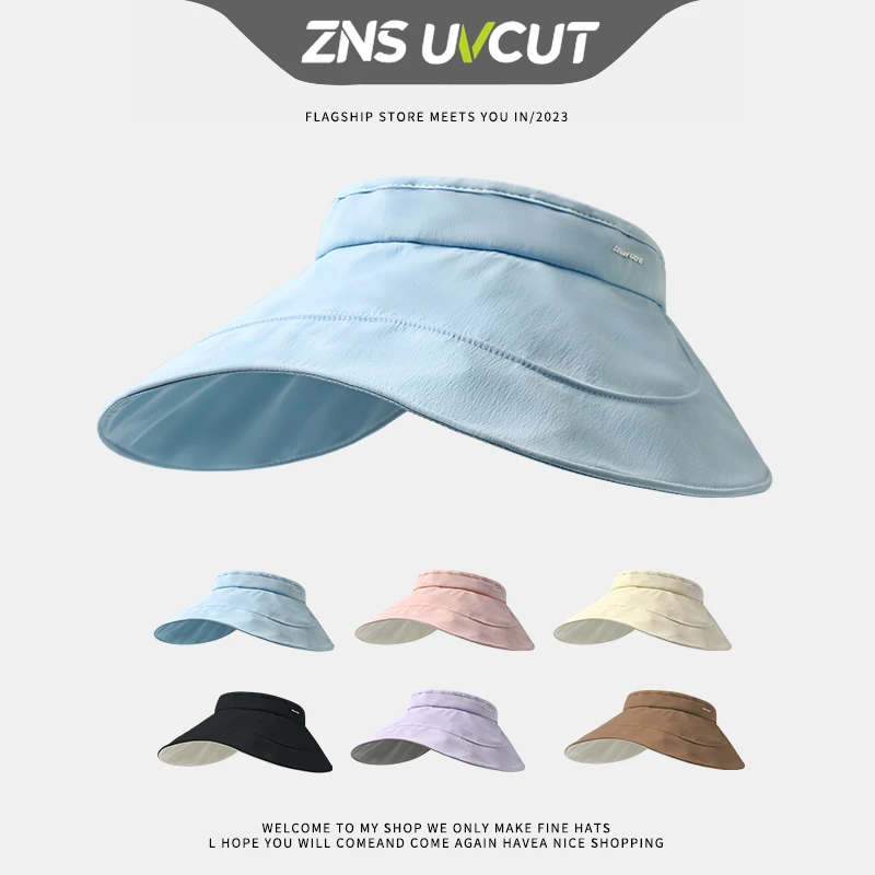太一 ZNSUVCUT折叠蛋卷帽 UPF50+白胶防晒帽防紫外线大帽檐空顶帽