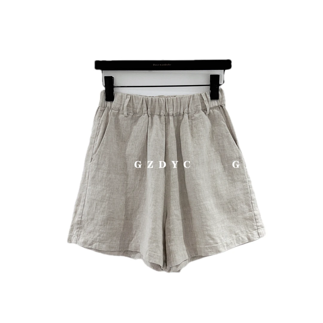 鸽子的衣橱老钱风亚麻复古春季时髦穿搭短裤遮肉显瘦轻薄透气高腰