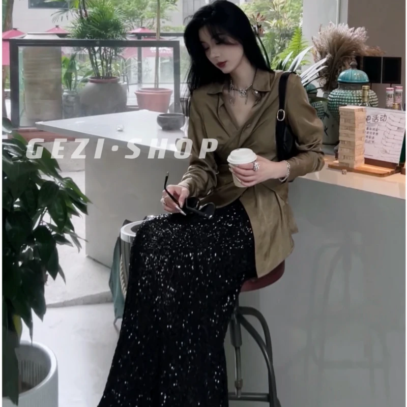 鸽子的衣橱【波光】夏季薄款显瘦气质时尚醋酸女士宽松衬衫夏季薄款