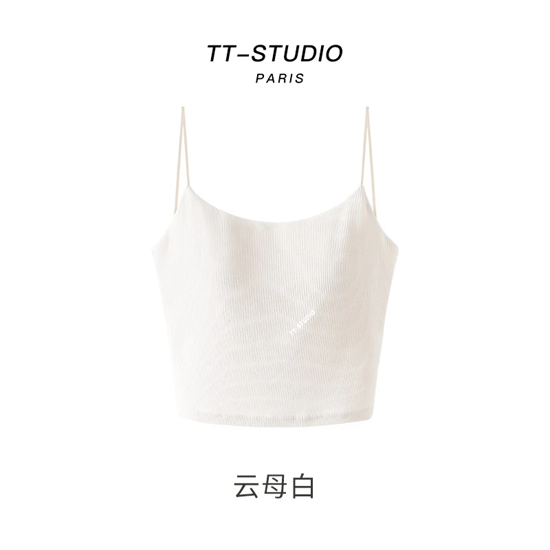 MCOMINILIVES桑蚕丝+莫代尔短款女士吊带衫凉感背心细肩带M0270