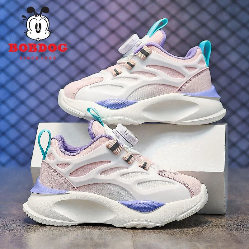 巴布豆女童运动鞋2023秋季新款中大童网面透气儿童鞋子百搭跑步鞋