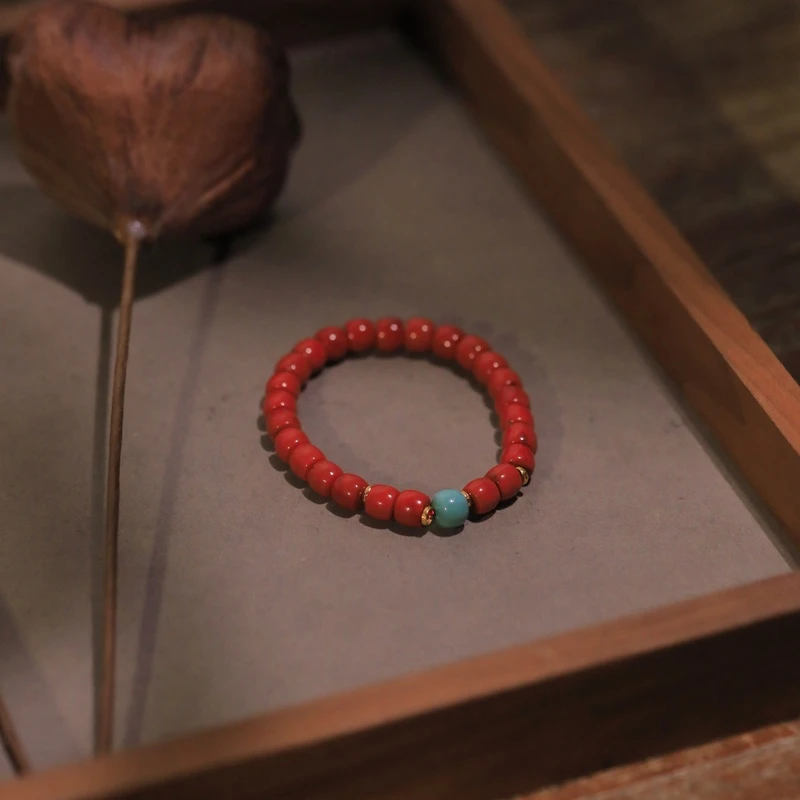 麦麦【牧童】天然南红+18K金配件 手串 多样性发一q