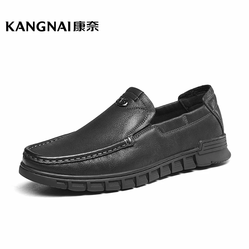 康奈秋季新款男鞋休闲舒适圆头软底时尚百搭透气真皮皮鞋11231026