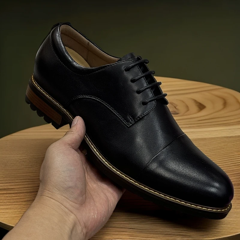 33接头正装德比时尚绑带休闲舒适轻便皮里牛筋底皮鞋