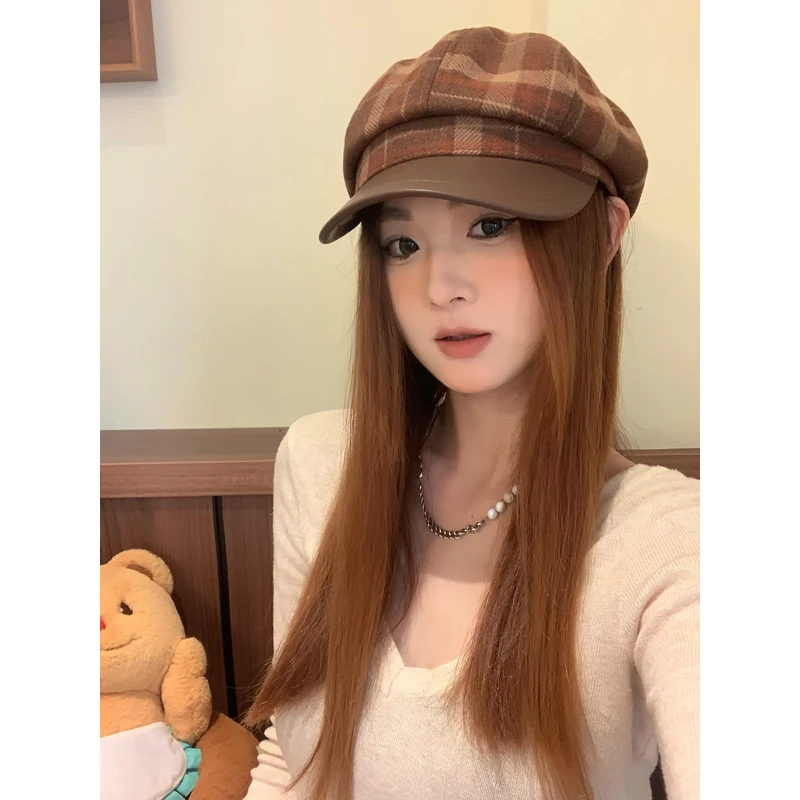 CDLM陈大刘芒氛围感拉满！美拉德八角帽子英伦千鸟格贝雷帽画家帽