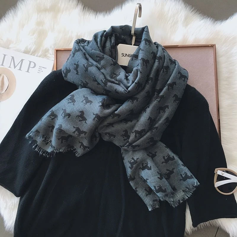 【专柜品质】小马头手工拆须棉麻围巾春秋冬季百搭耐看披肩丝巾