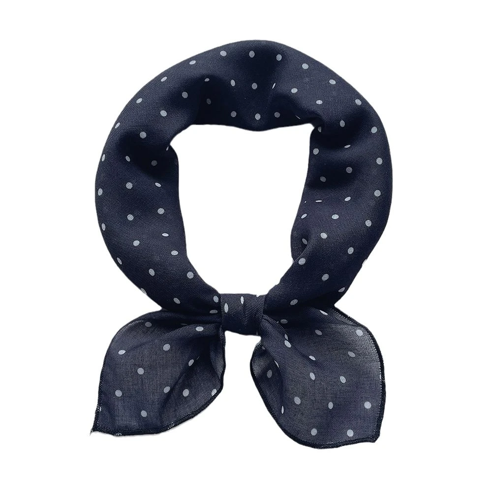 【专柜品质】波点休闲棉麻58x58cm小方巾围脖女四季款透气护颈围巾