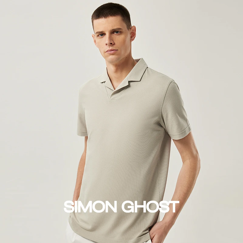 男士POLO衫短袖夏季新款翻领商务修身灰咖色休闲半袖