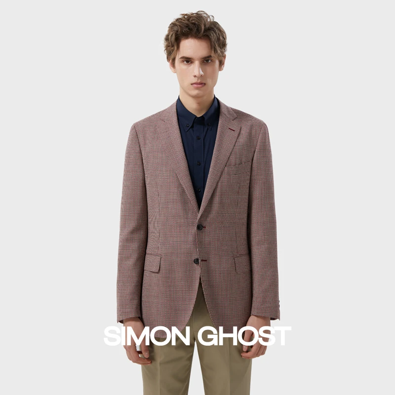 【1881面料】西服外套男意大利CERRUTI 面料纯羊毛红色单西