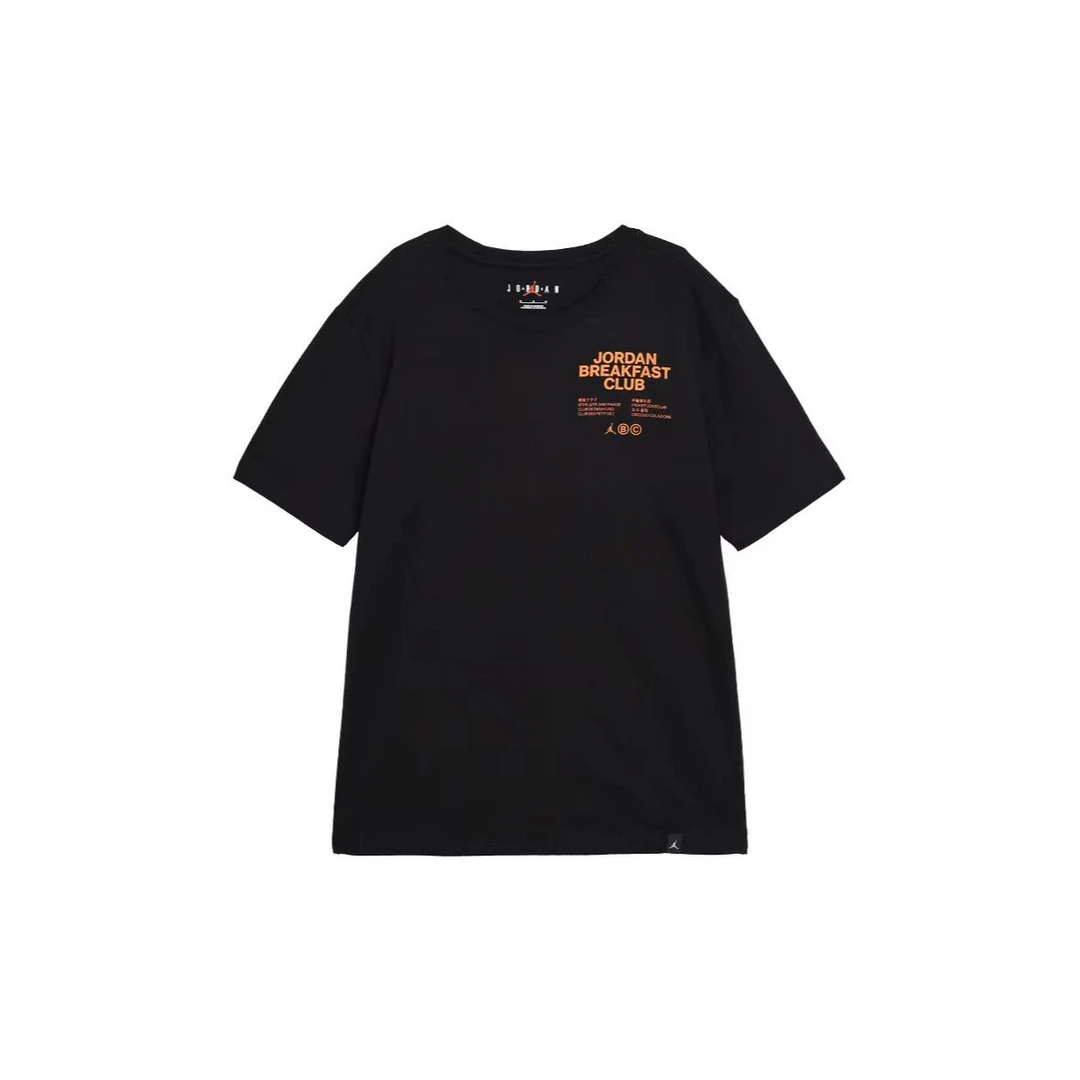 AIR JORDAN圆领短袖纯色正肩纯棉运动黑色男款DQ7385-010