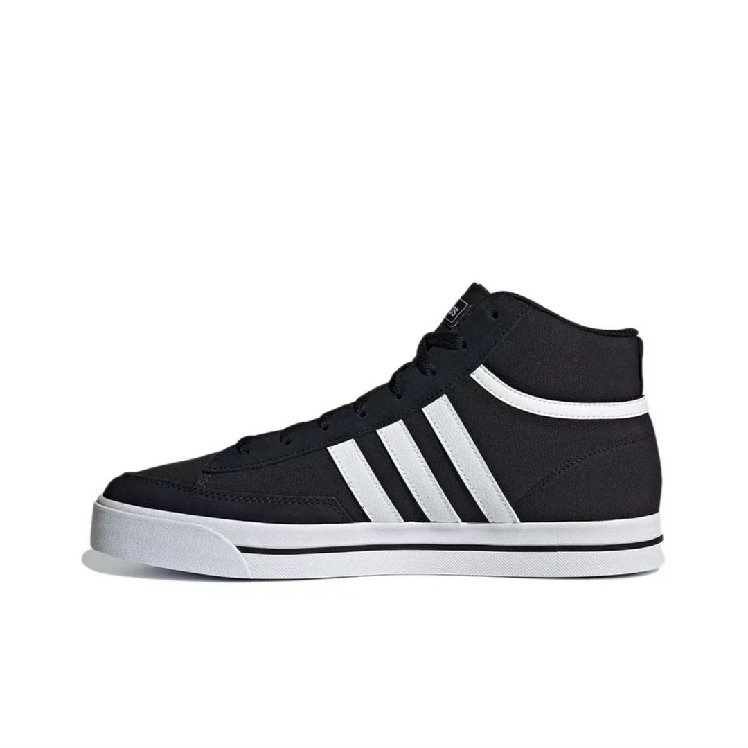 adidas/阿迪达斯经典中帮帆布板鞋减震耐磨时尚 男款 黑白 H02212