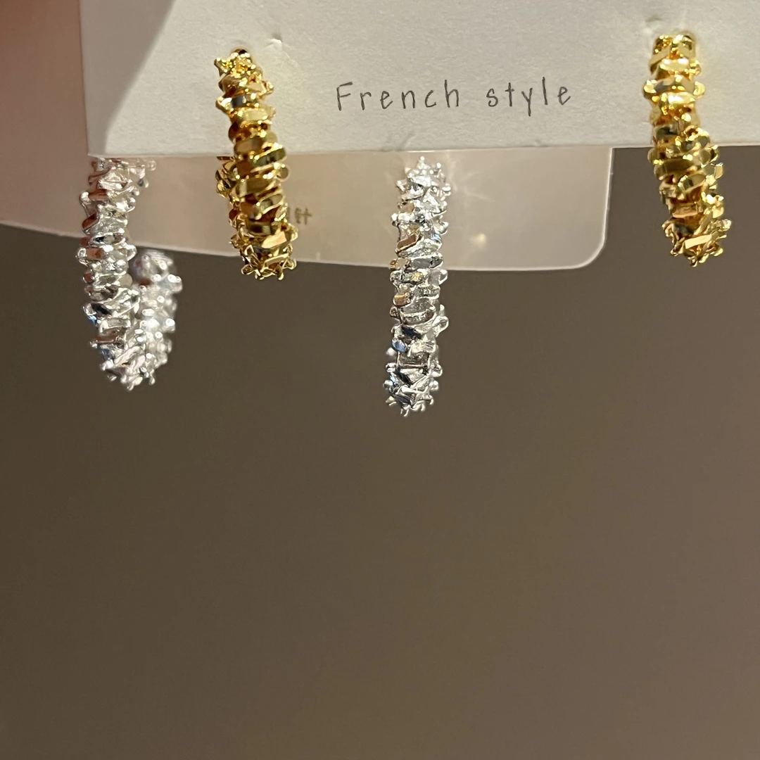 925银银制品 丛林环耳钉