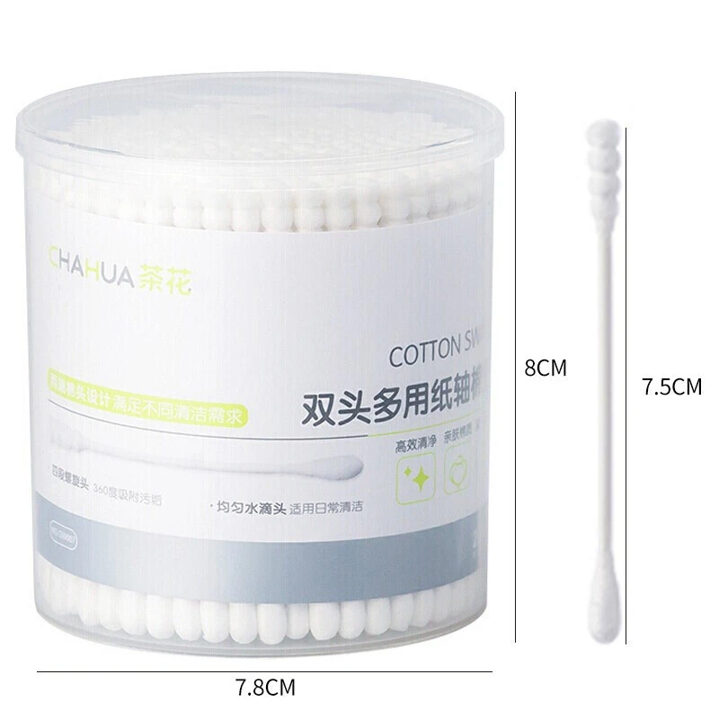 茶花棉签无菌掏耳专用棉签家用成人挖耳一次性双头卸妆化妆棉棒