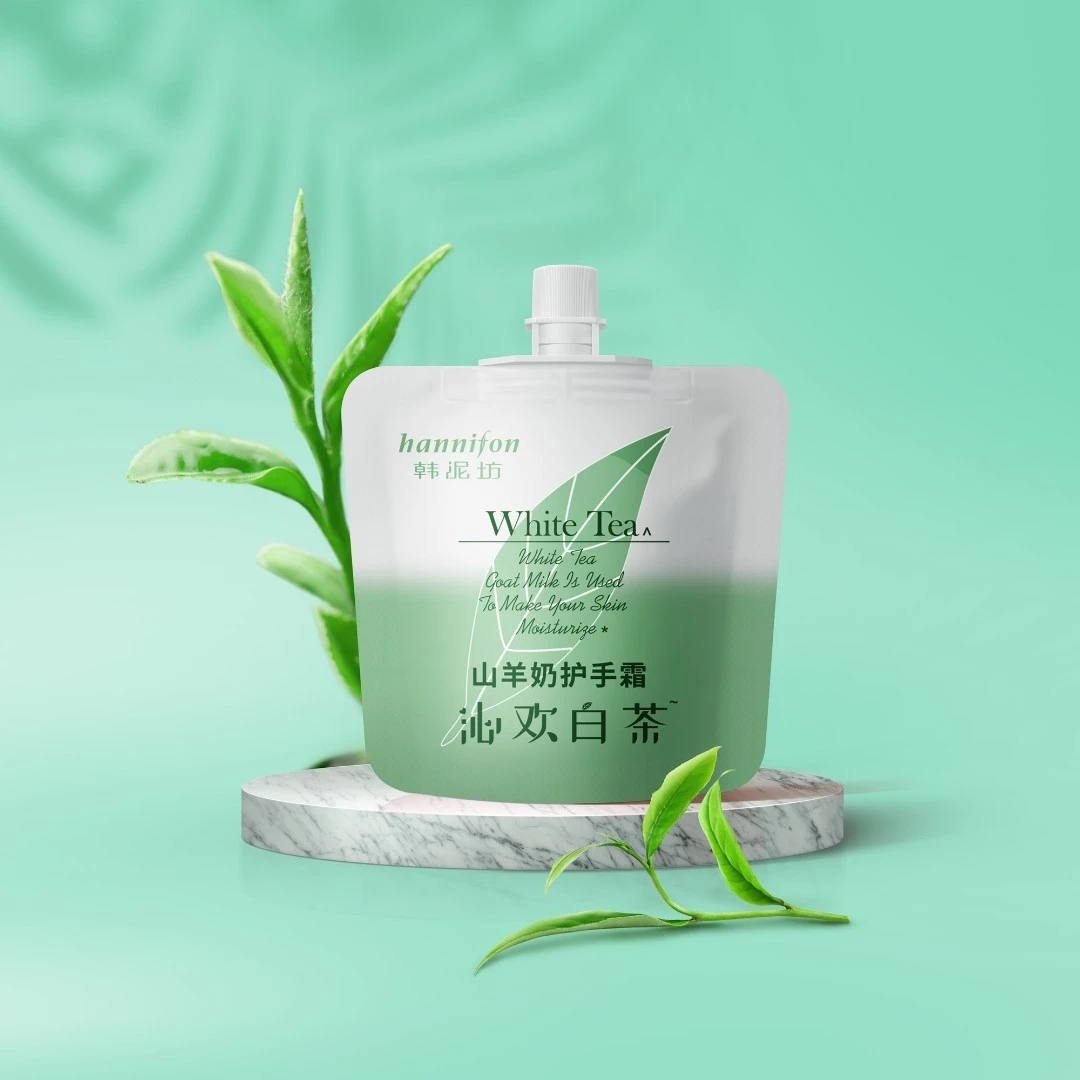4袋沁欢白茶便携式山羊奶护手霜保湿清爽不油腻水嫩果香润肤留香