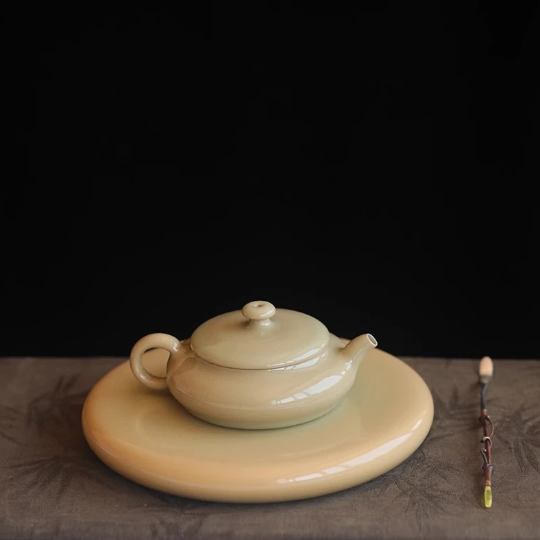 椒房卵石壶承老婆饼龙泉青瓷陈卫武高端主人杯干泡台茶具纯手工