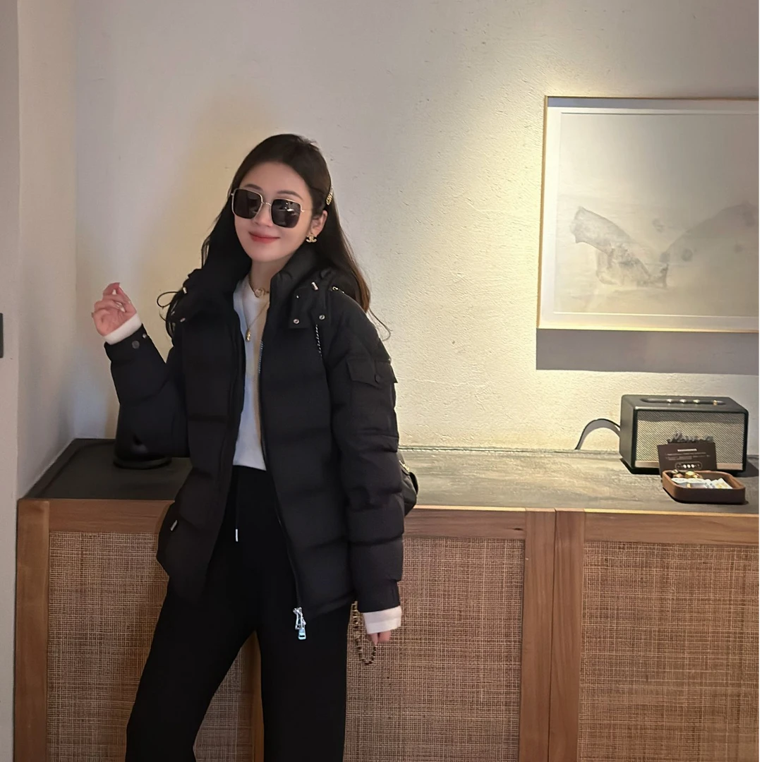 syna 高定设计感黑色羽绒外套