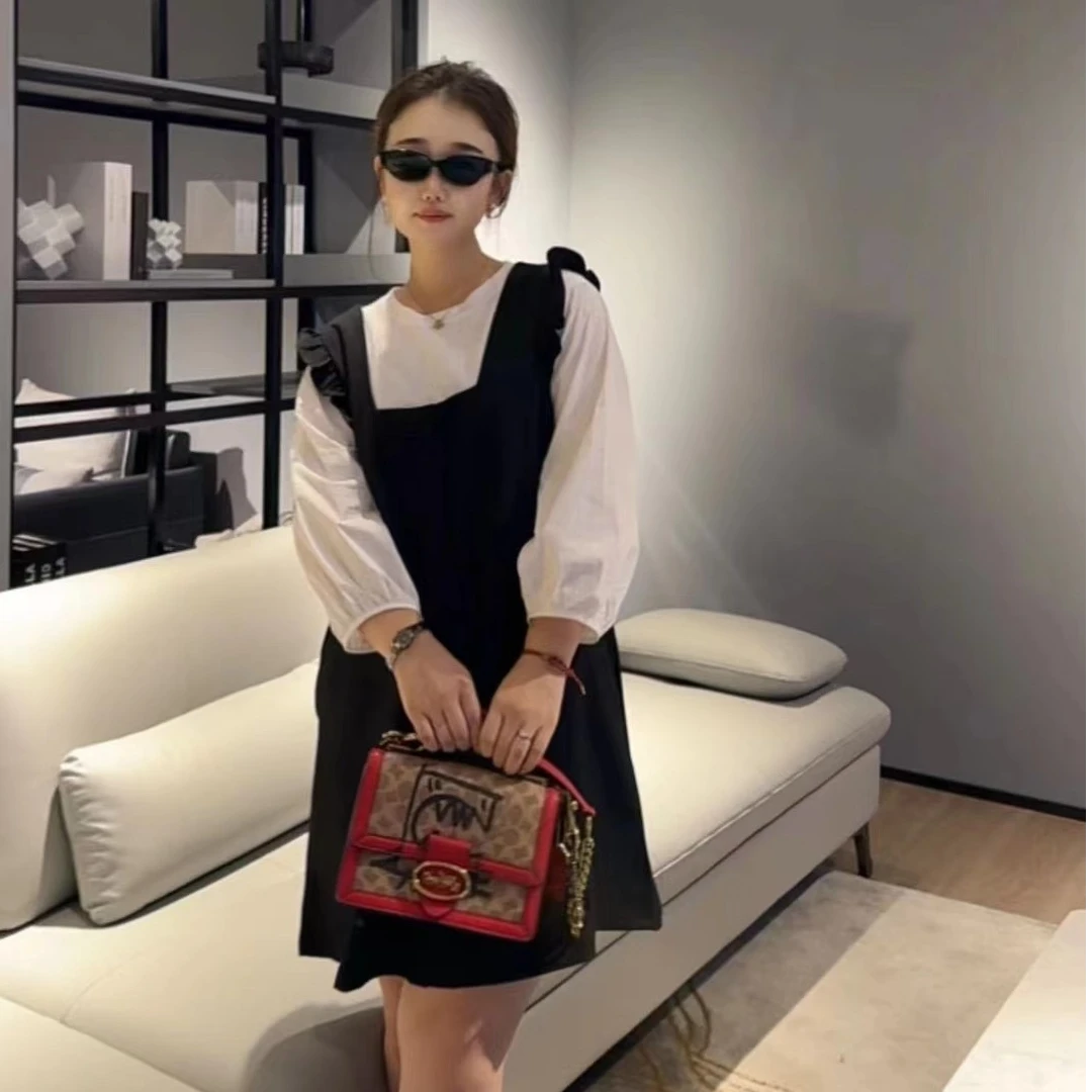 【雪糕家微胖定制】秋冬新款欧货大码木耳边遮肉胖mm上衣+连衣裙