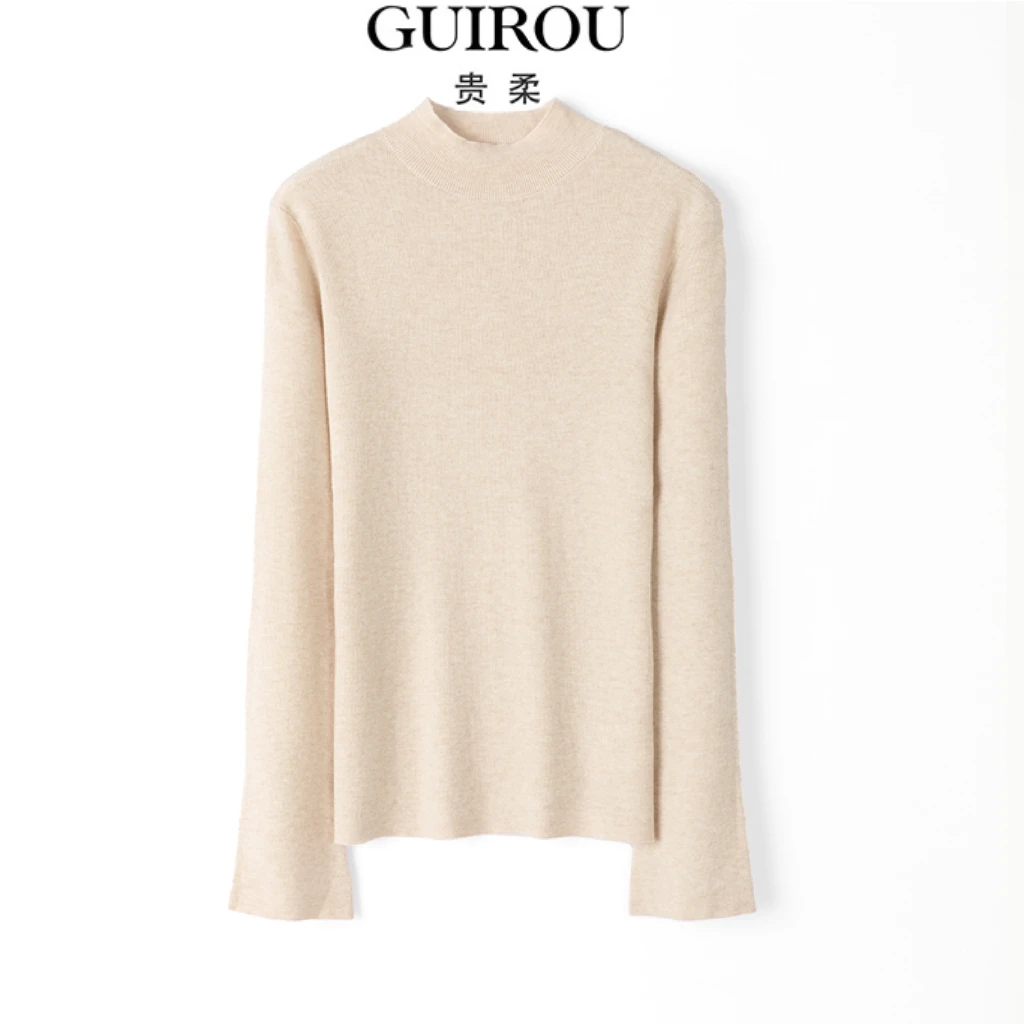 【100%绵羊毛】慵懒风简约打底衫女秋冬2025年半高领打底衫24185