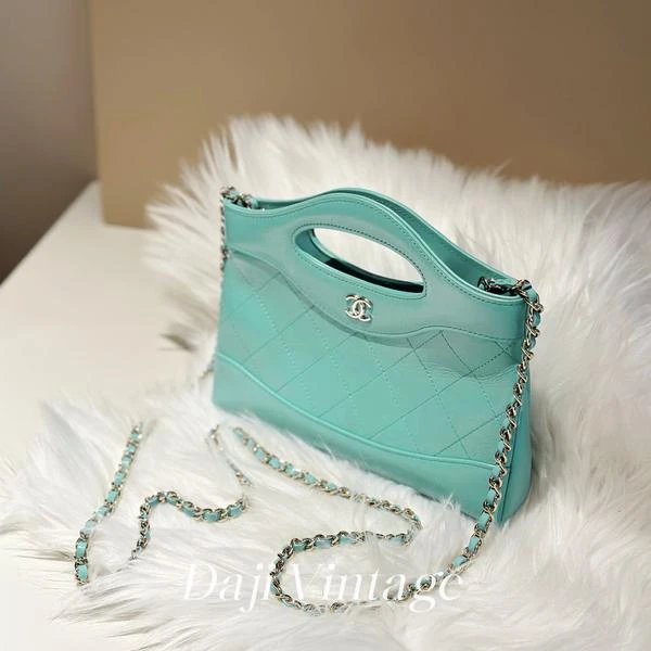 大吉中古/chanel香奈儿水绿色31bagnano斜挎包