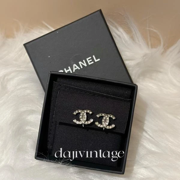 大吉中古/Chanel香奈儿枪色双c耳夹