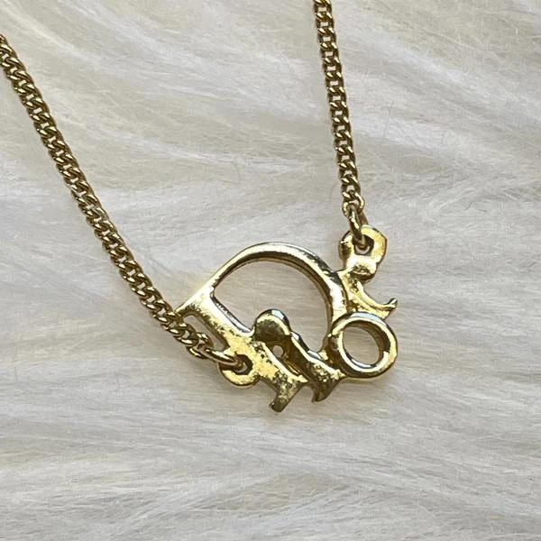 大吉中古/Dior迪奥金色logo项链