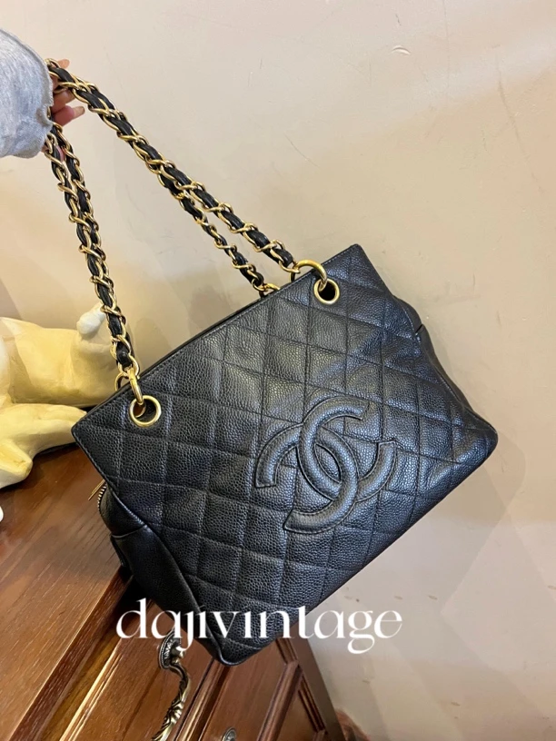 95新 Chanel/香奈儿 大吉中古/chanel香奈儿黑金ppt单肩包