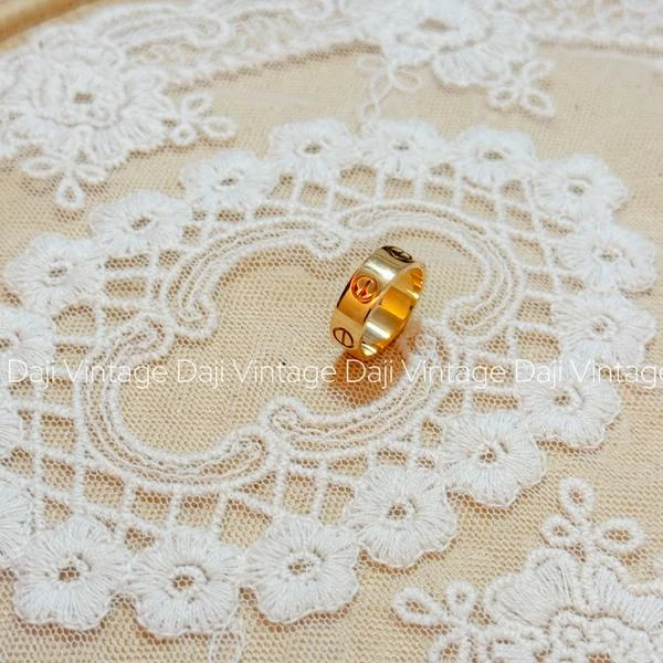 大吉中古/Cartier卡地亚love系列玫瑰金戒指47码