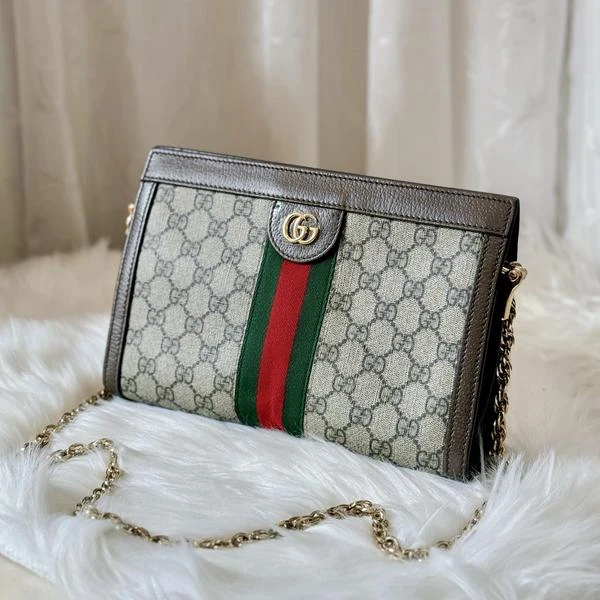 大吉中古/Gucci古驰Ophidia老花夹子斜挎包