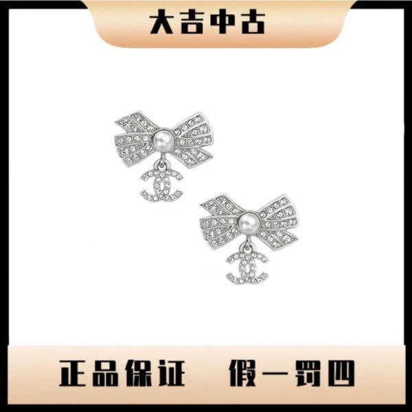 大吉中古/Chanel香奈儿蝴蝶结耳钉