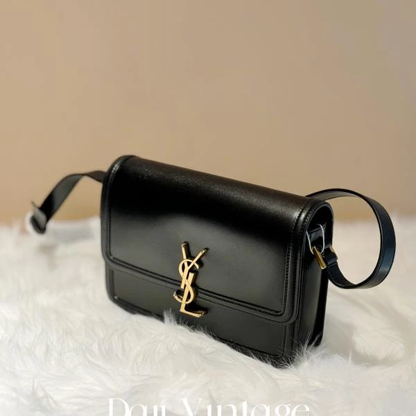 大吉中古/YSL黑金中号豆腐斜挎包