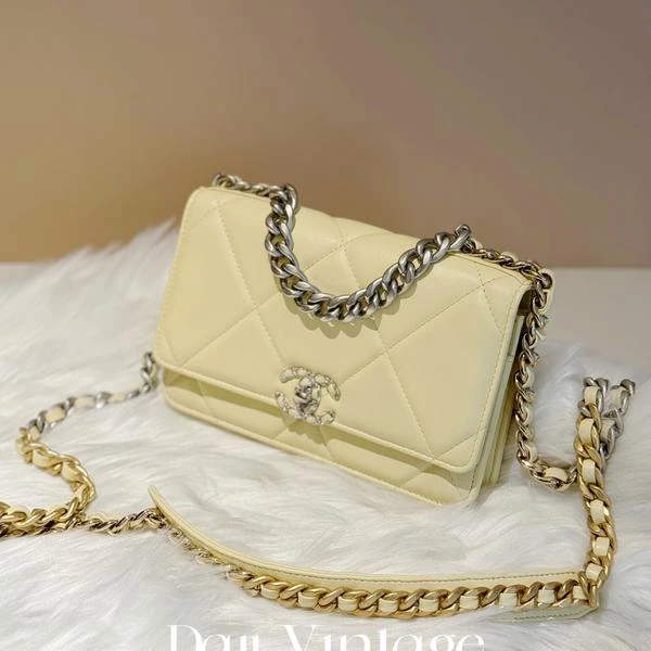 99新 Chanel/香奈儿 大吉中古/Chanel香奈儿小鸡黄19bagwoc斜挎