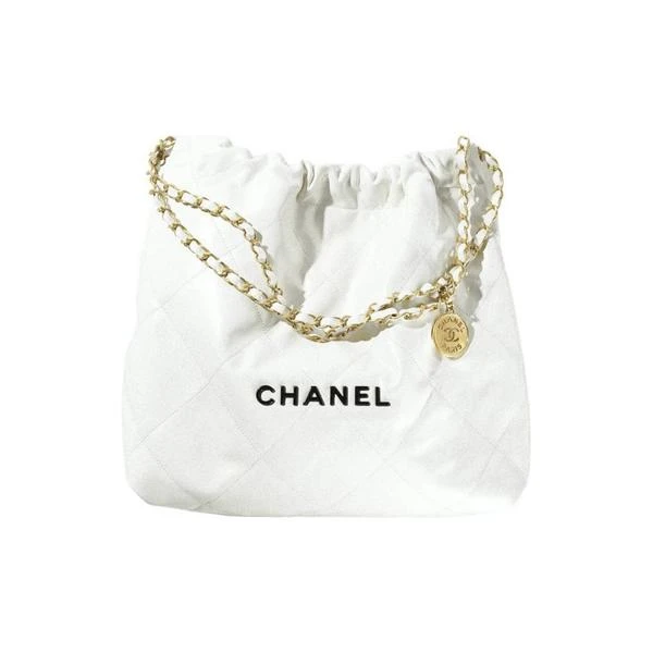 大吉中古/Chanel香奈儿22bag小号白金黑字斜挎包