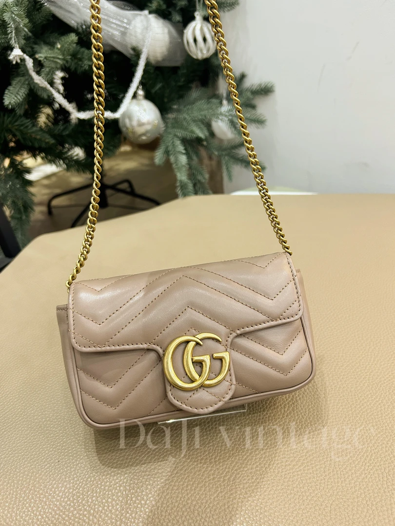 95新 大吉中古/GUCCI古驰马蒙mini斜挎包