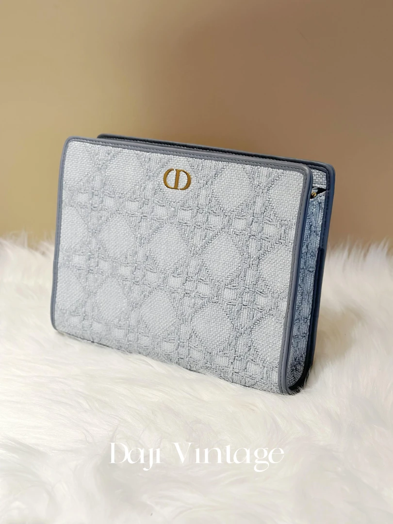 99新 DIOR/迪奥 大吉中古/Dior迪奥拉菲草蒙田30手拿包