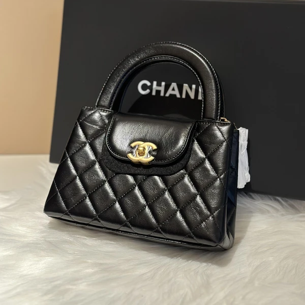 大吉中古/Chanel香奈儿24p黑金kelly迷你斜挎包