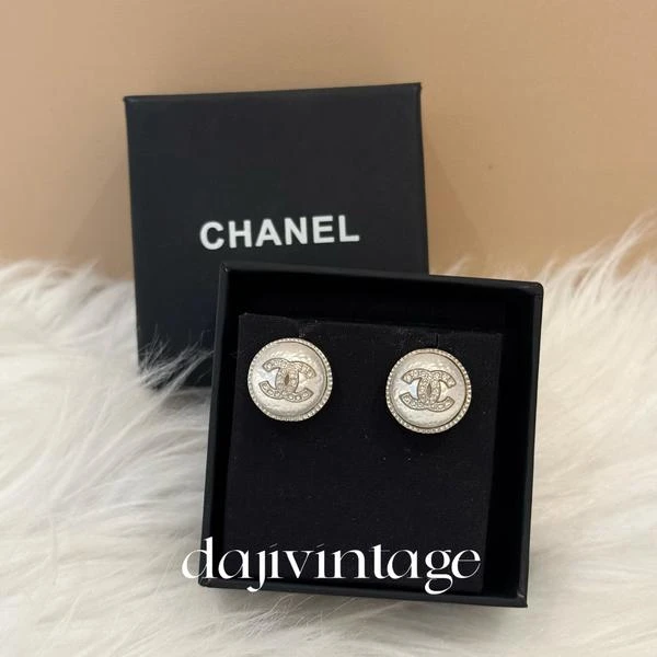 大吉中古/Chanel香奈儿珍珠双c耳钉