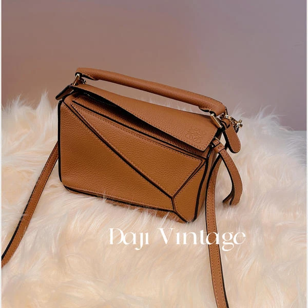 大吉中古/Loewe罗意威焦糖色mini puzzle斜挎包