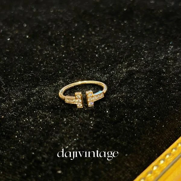 大吉中古/Tiffany蒂芙尼双T镶钻戒指
