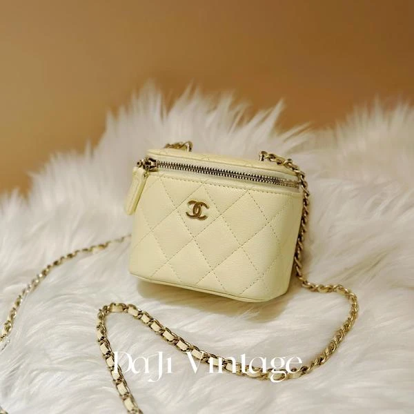 大吉中古/Chanel香奈儿小鸡黄小盒子化妆包