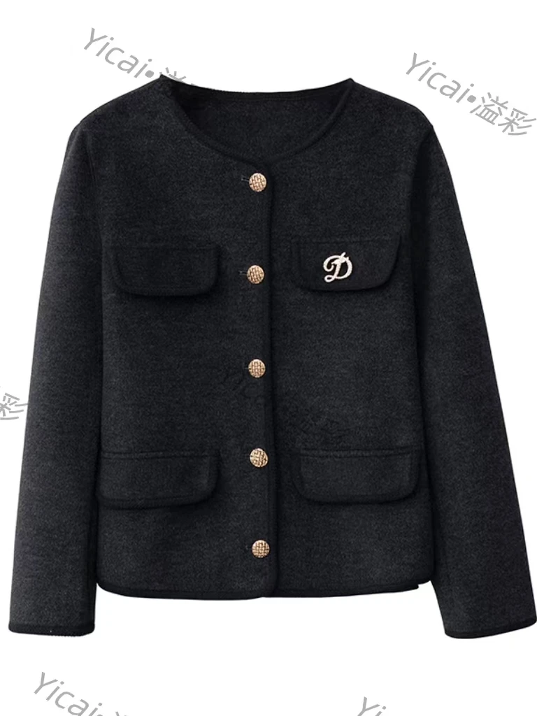 Ww流行定制色系小香风毛呢短外套秋冬轻奢短款双面8808