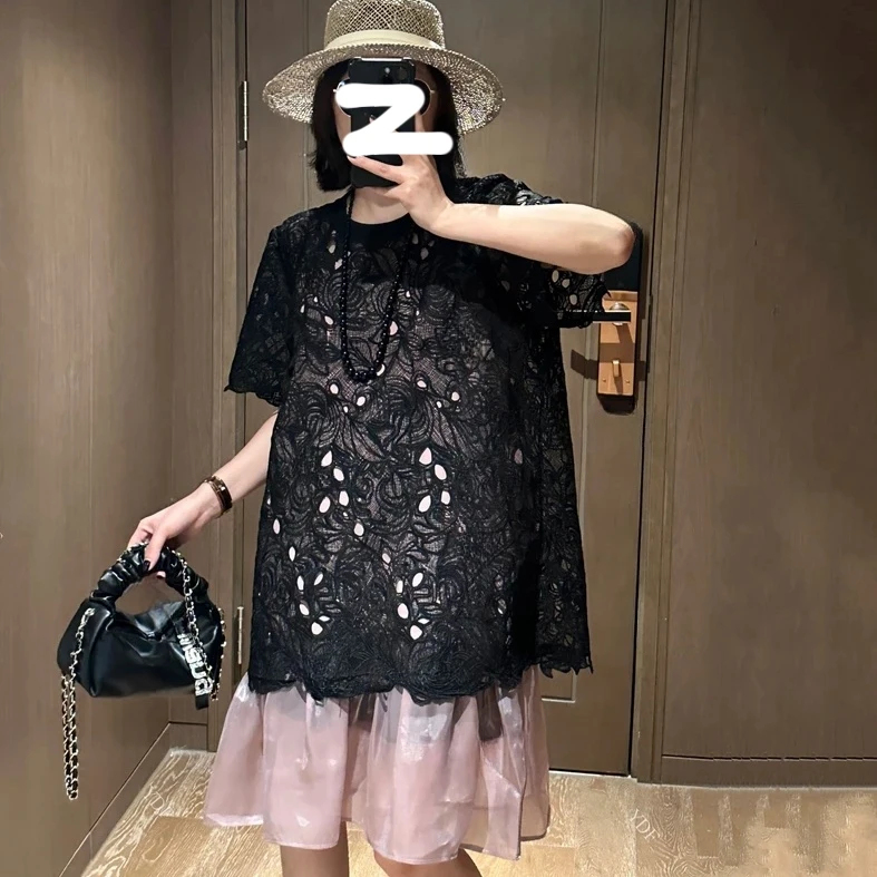 正品潮流高级两件套2025夏季大码胖MM休闲时髦宽松流行女士套装