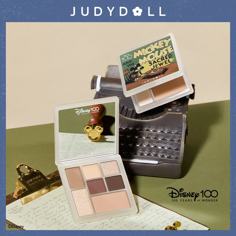 Judydoll橘朵七巧板玩趣眼影盘女迪士尼系列腮红高光一体盘大地色