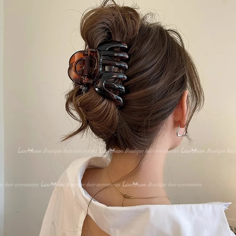 韩版气质大号抓夹网红2024年新款发夹女高级感后脑勺发量多鲨鱼夹