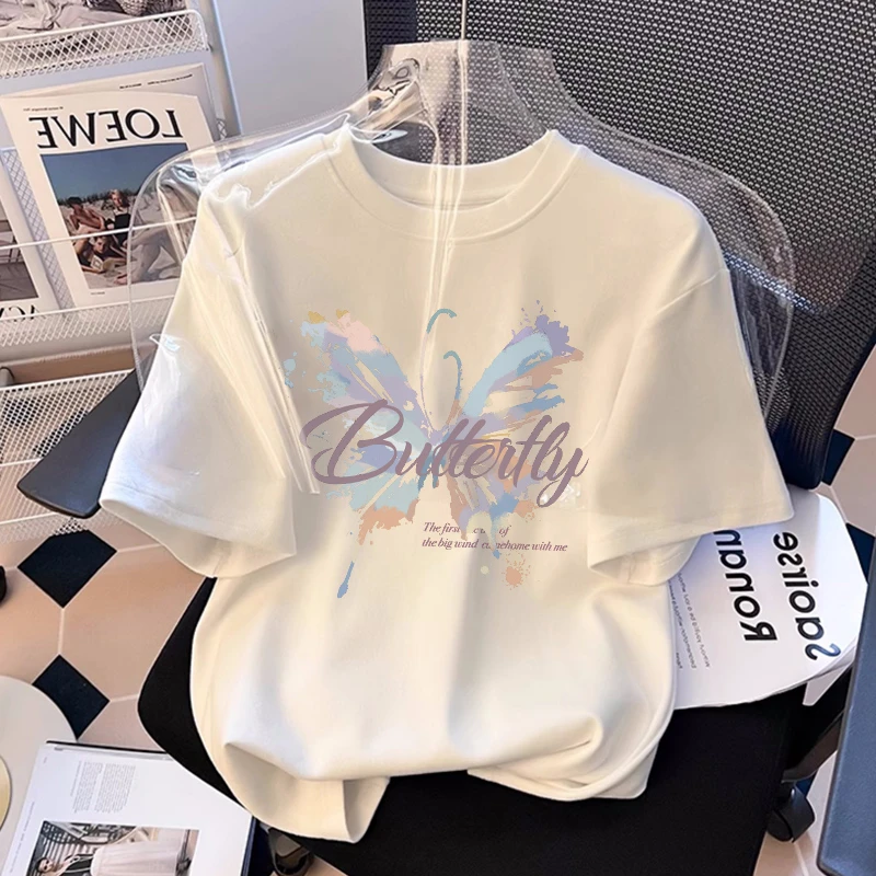 夏季纯棉薄款女童短袖t恤2025新款白色上衣中大童女孩童装半袖潮