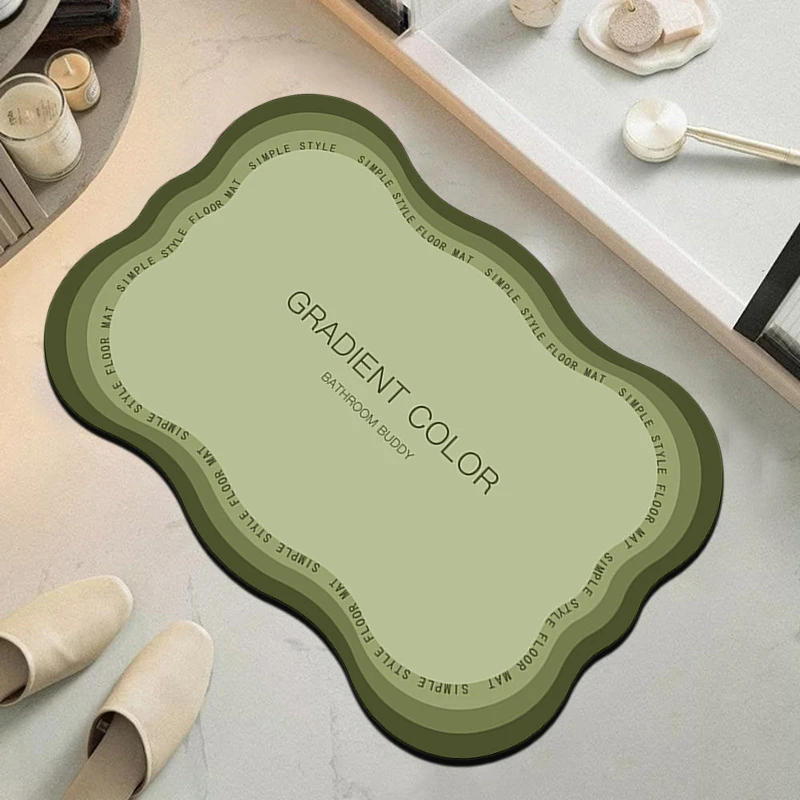 防水小清新硅藻泥地垫浴室碎花创意布地垫家用卫生间吸水门脚垫