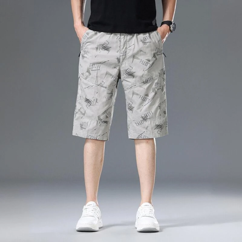 男士七分裤2025夏季新款宽松休闲中年短裤纯棉大码工装薄款中裤子